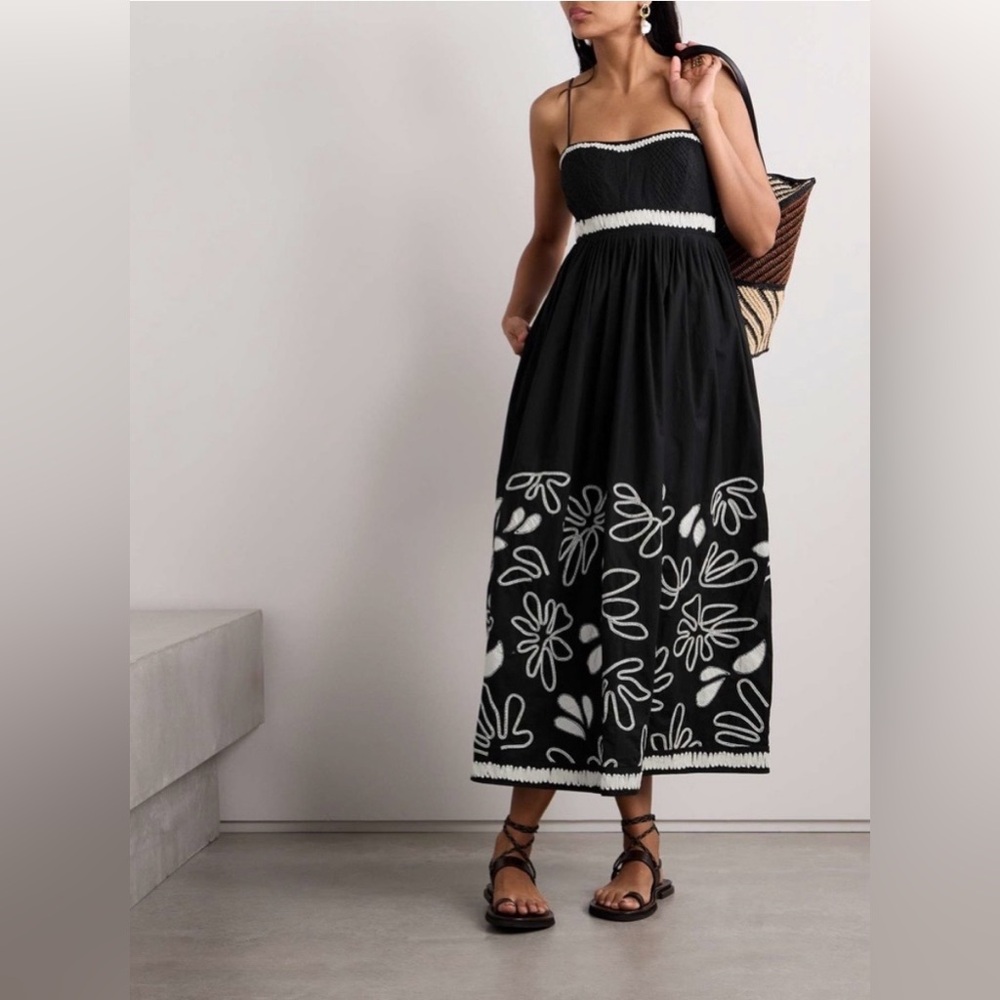 Ulla Johnson New Hollis Embroidered Cotton Long Dress Size 10 - Picture 2 of 16